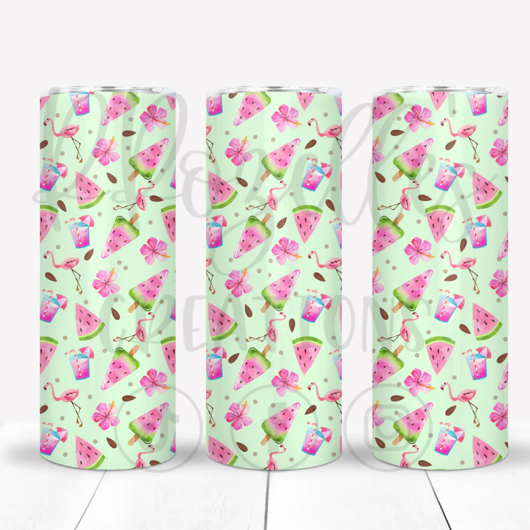 Flamingo Watermelon Seamless-Scaled - Image 2