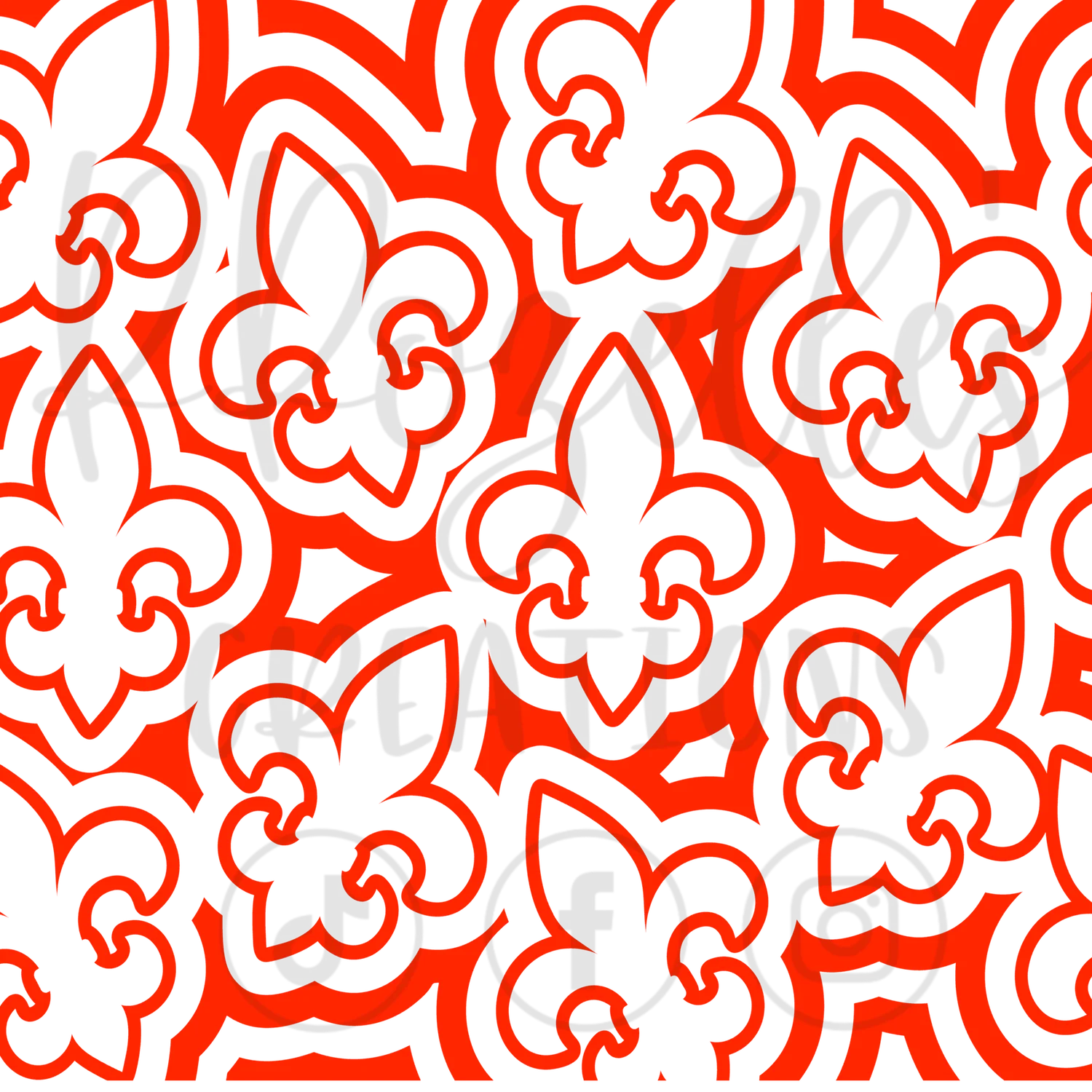 Fleur De Lis BURST #1 - SVG Template