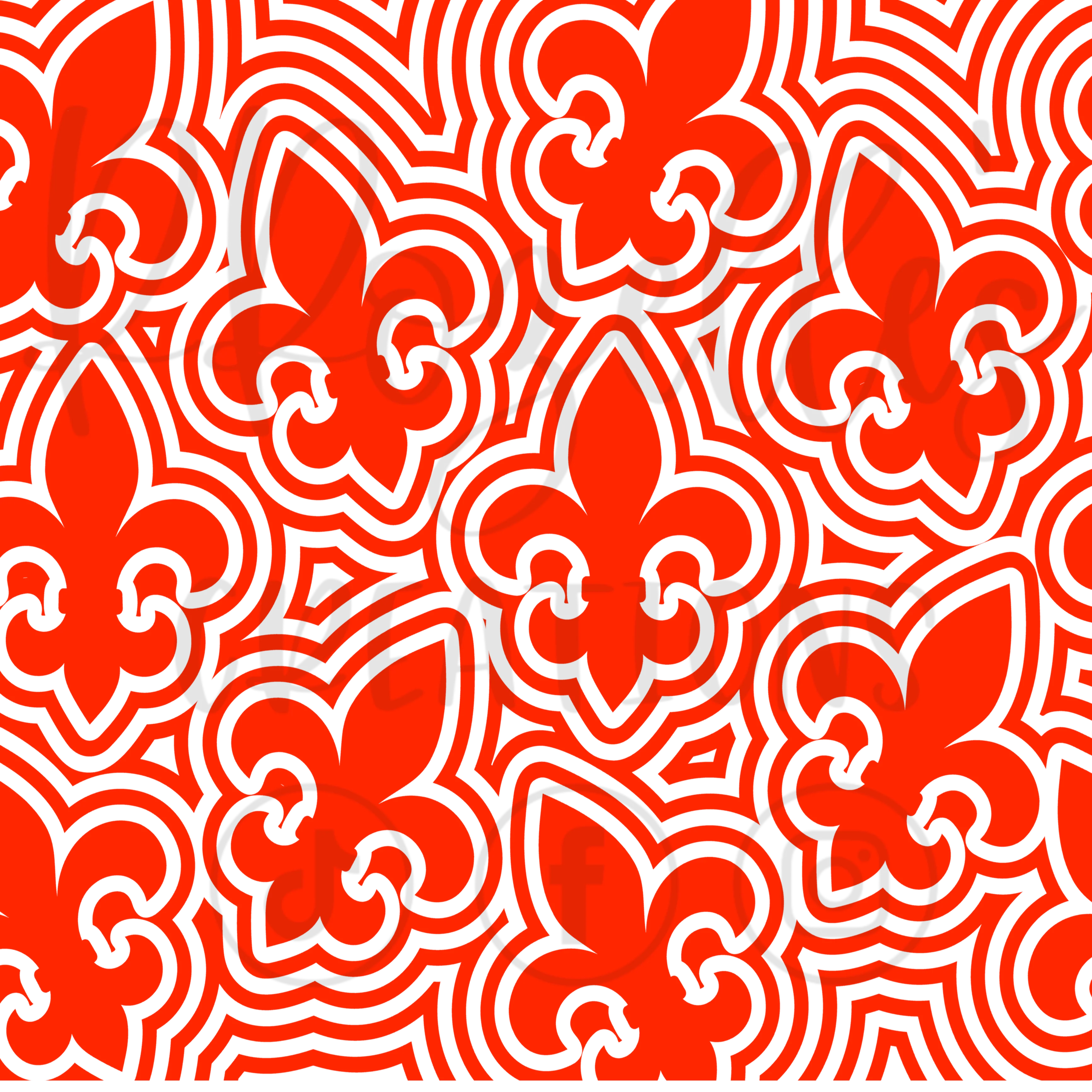 Fleur De Lis THIN BURST - SVG Template