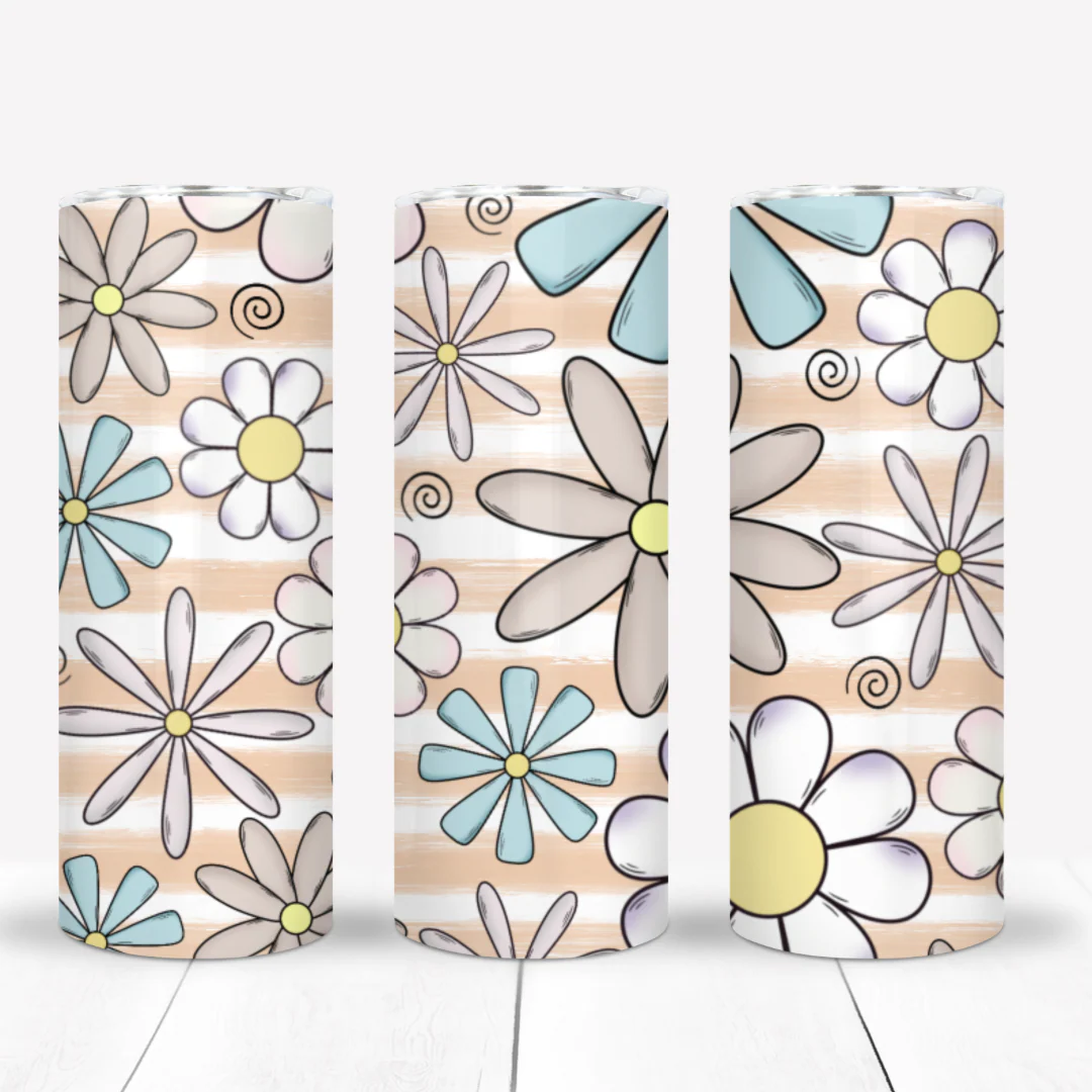 Retro Flowers Brush Seamless- Large Print - Image 2