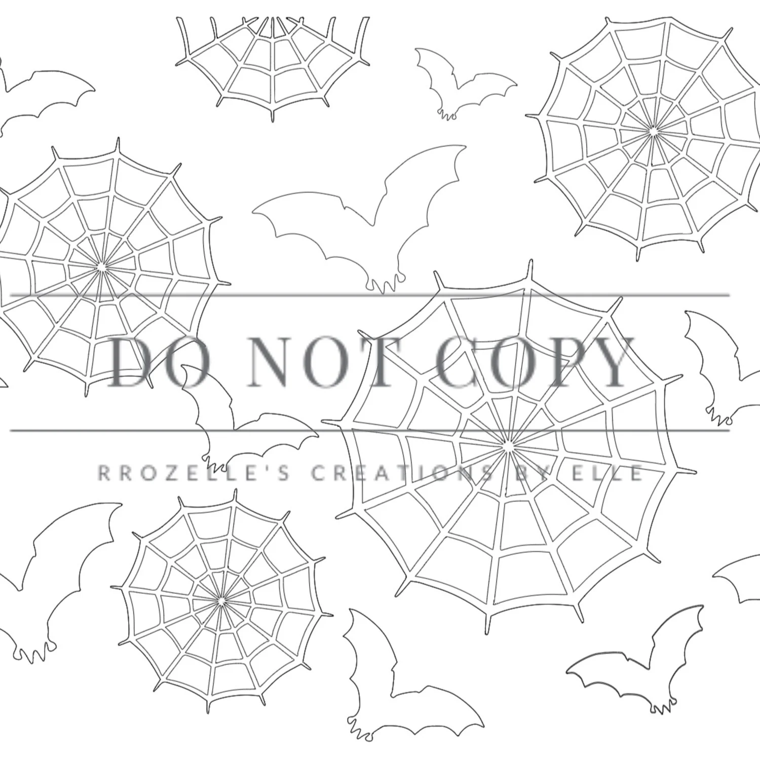 Spiderwebs & Bats SVG Template