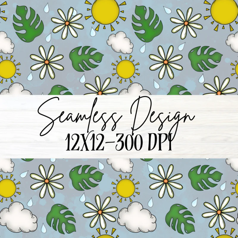 Spring Showers Seamless- Small Print